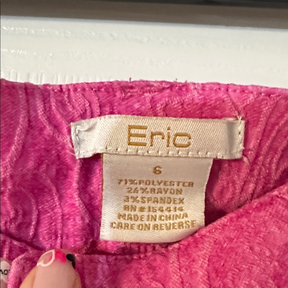 Eric Vibrant Pink Textured/Patterned Pants - Picture 3 of 6